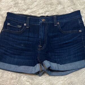 7 For All Mankind Dark Blue Jean Shorts
